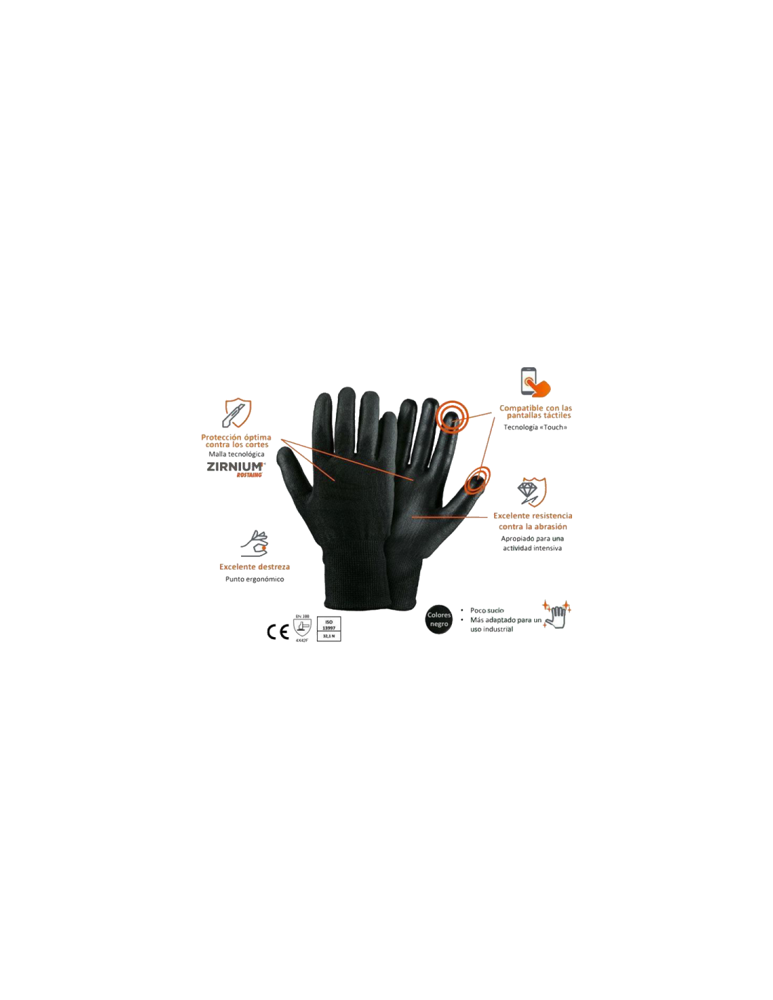 Guantes Anticorte Blacktactil Touch - Area Policial
