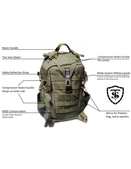 MOCHILA TACTICA RUSH ASSAULT 30 LITROS VERDE