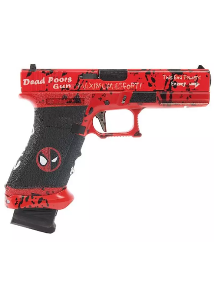 PISTOLA GAS CUSTOM DP17 METALICA ROJA