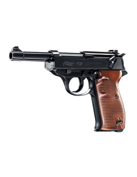 PISTOLA BALINES 4.5 CO2 P38 BLOWBACK NEGRA