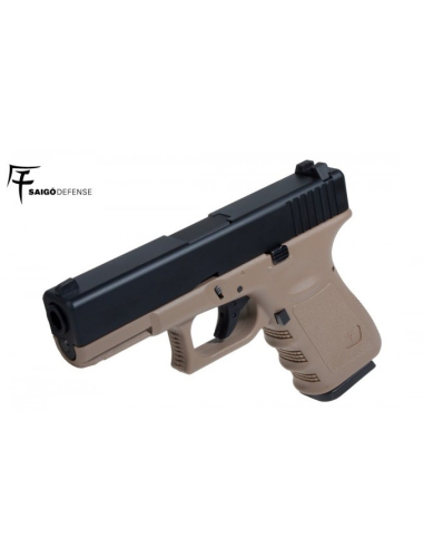 PISTOLA GLK 23 TAN GAS BLOWBACK SAIGO