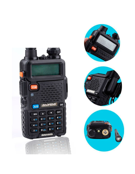 WALKIE BAOFENG UV-5R PTT 1 UNID. C/PANTALLA NEGRO