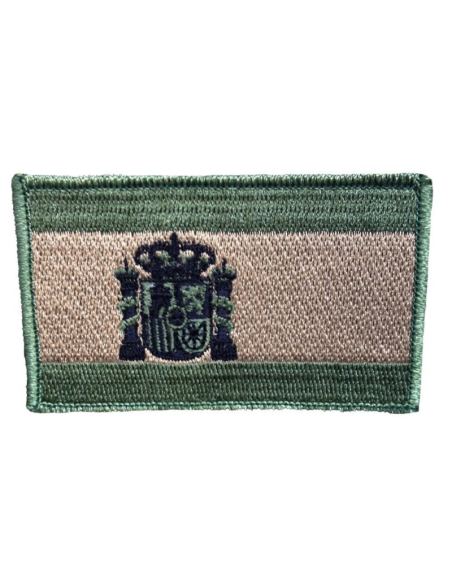 PARCHE BANDERA ESPAÑOLA VELCRO BORDADO VERDE