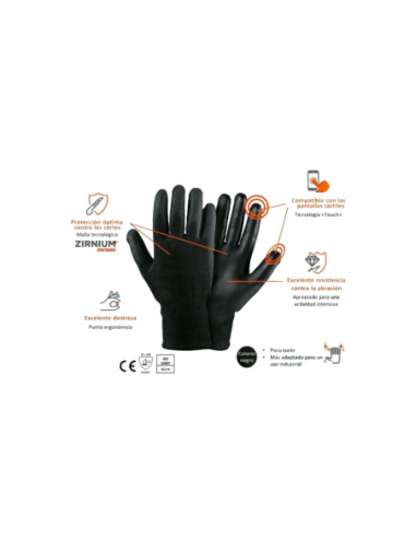 GUANTE ANTICORTE BLACKTACTIL NEGRO