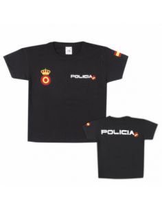 CAMISETA POLICIA NA NIÑO NEGRO
